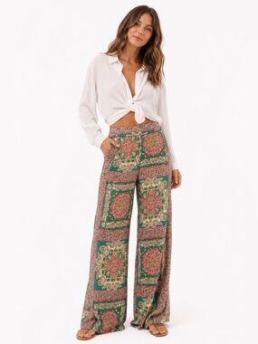 Bailey 44 Wide Leg Palooza pants geometric print Size M boho chic festival beach